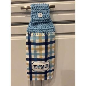 Crochet Top Kitchen Towel-Home-plaid pattern